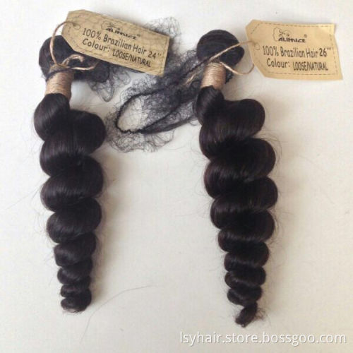 Loose Wave  Malaysian Hair Bundles 100% Human Hair Extensions Natural Color 3/4 Pieces No Tangle Hair Weave